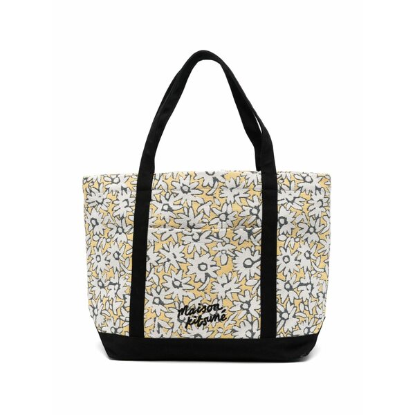棲み家 狐狸 メンズ トートバッグ 御徒面子 Floral-print tote bag  Neutrals