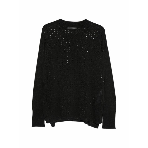 ベティーバークレイ レディース 編み物\u0026ティーシャツ アウター Sequin-embellishment sweater Black