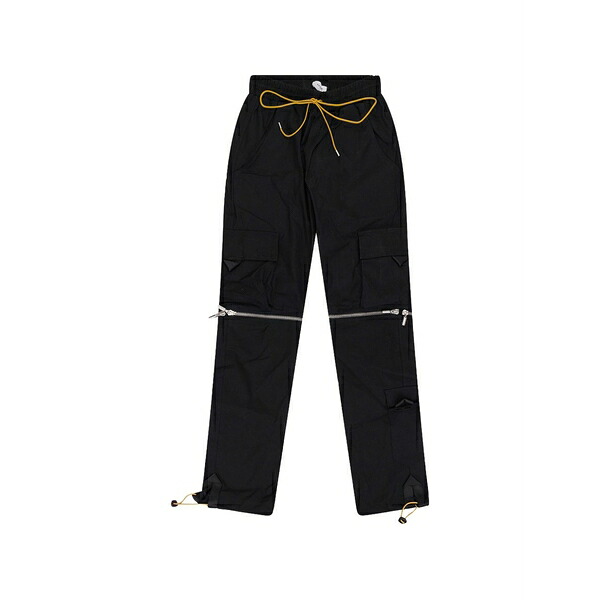 ルード メンズ 心地よいズボン下 ボトムス Knee-zip cargo trousers Black