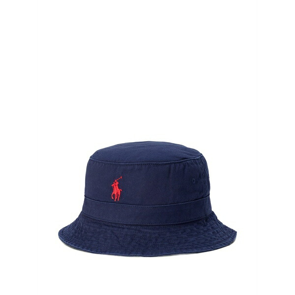 ラルフローレン メンズ かぶり笠 佩び物 Twill bucket hat Blue