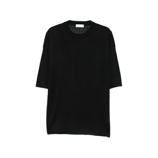 ロベルトコリーナ メンズ 編み物\u0026プルオーバー アウター Short-sleeve sweater Black