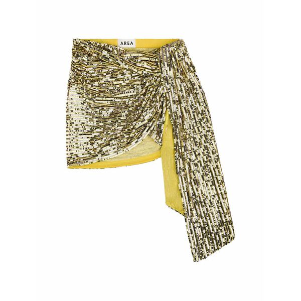 方面 レディース スコート ボトムス Sequin-embellished wrapped skirt Gold