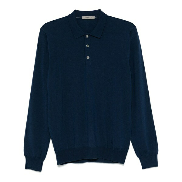 コルネリアーニ メンズ 編み物\u0026プルオーバー アウター Virgin wool polo sweater Blue