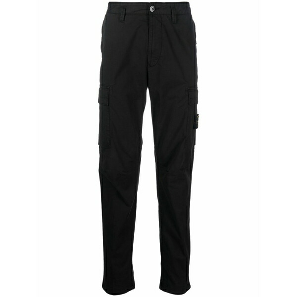 ストーンアイランド メンズ 心地よいズボン下 ボトムス Logo-patch cargo pants Black