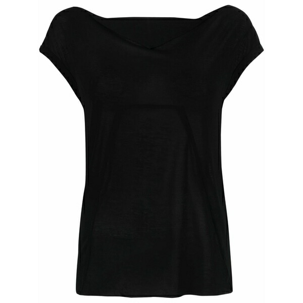 リックオウエンス レディース ティーシャツ トップス Round neck short-sleeved t-shirt Black