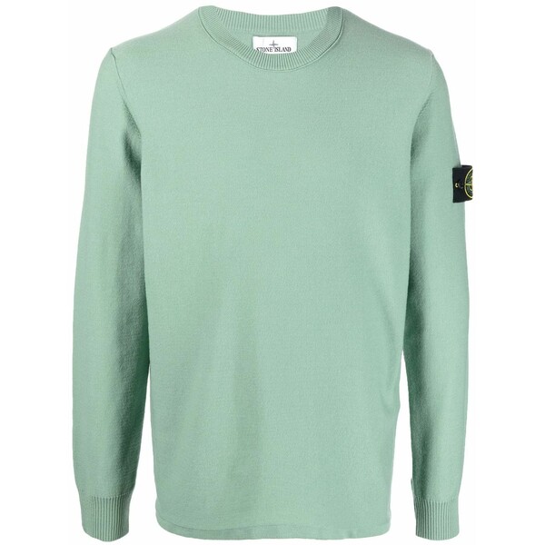 ストーンアイランド メンズ 編み物\u0026プルオーバー アウター Compass-patch crew-neck sweater Green