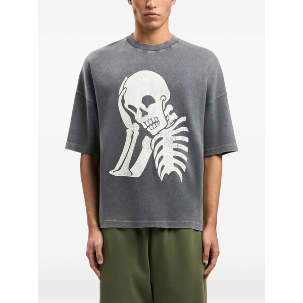 パーム・エンジェルス メンズ スポーツシャツ トップス Skull-print washed t-shirt Grey
