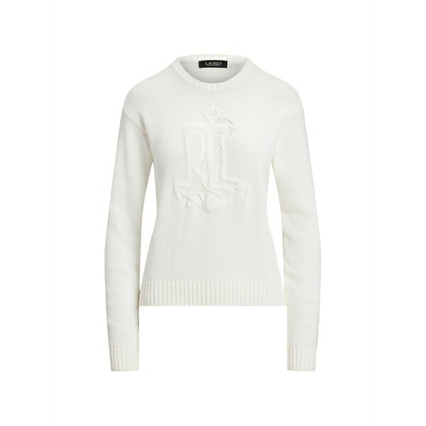 ラルフローレン レディース 編み物\u0026プルオーバー アウター Embroidered-logo sweater Neutrals