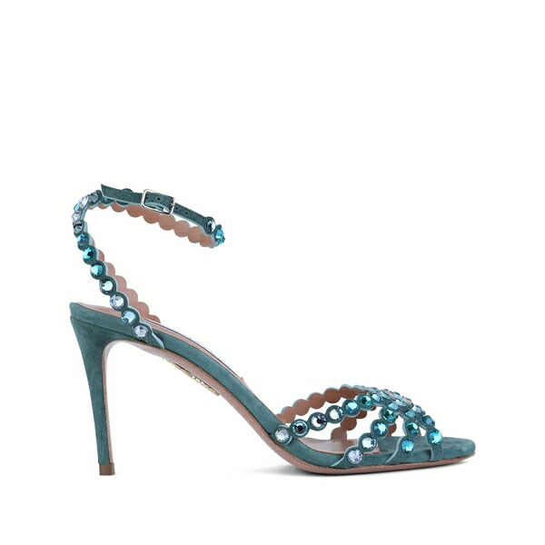 アクアズーラ レディース サンダル シューズ Scalloped embellished sandals Blue