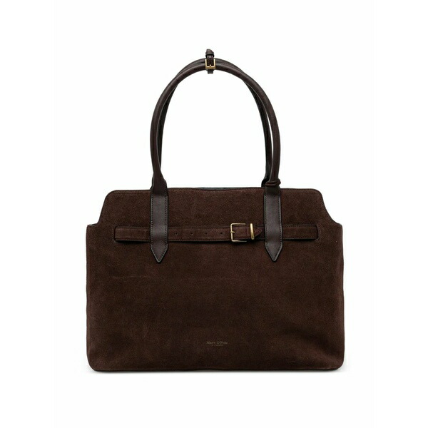 マルコポーロ レディース トートバッグ 御徒面子 Large buckle-strap tote bag Brown