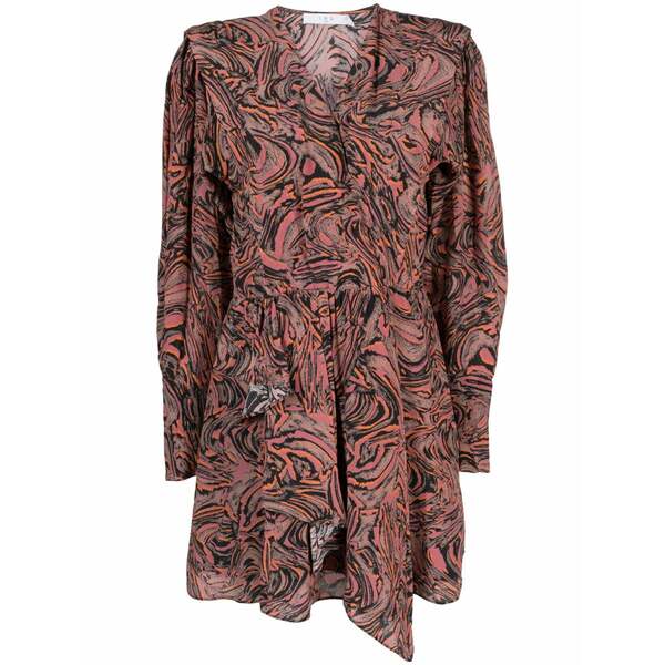 イロ レディース 衣裳 トップス Masca swirl-print silk minidress Orange