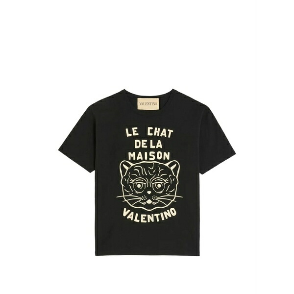 ヴァレンティノ ガラヴァーニ メンズ Tシャツ トップス le chat de la maison t-shirt Black|asty