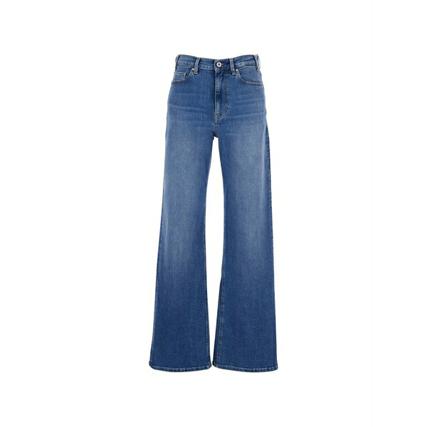 エージーデニム レディース ジーンズズボン下 ボトムス Five-pockets denim jeans Blue