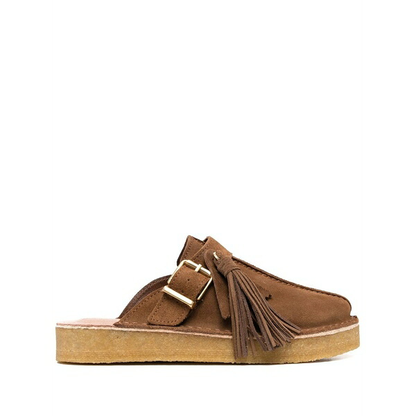クラークス レディース サンダル シューズ Slip-on suede mules Brown