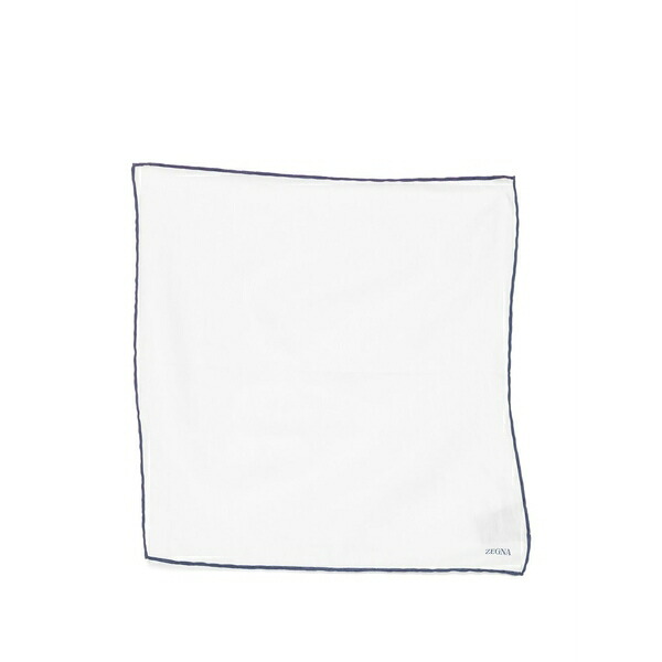 ゼニア メンズ えり巻き・袈裟・えり巻き 付属物 Logo-print pocket square  White
