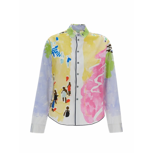 ローカ レディース プルオーバー トップス Graphic-print double-pinstriped shirt Pink