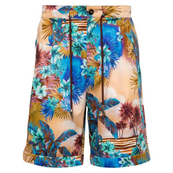 ロベルトカヴァリ メンズ 心地好いズボン下 ボトムス Hawaii-print chino shorts Multicolour