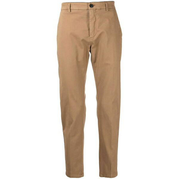 デパートメントファイブ メンズ 心地好いズボン下 ボトムス Slim-cut leg chino trousers Brown