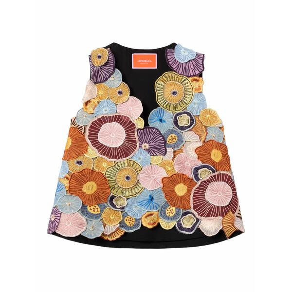 ラ・ダブル・ジェイ レディース シャツ トップス Embroidered v-neck top Yellow|asty
