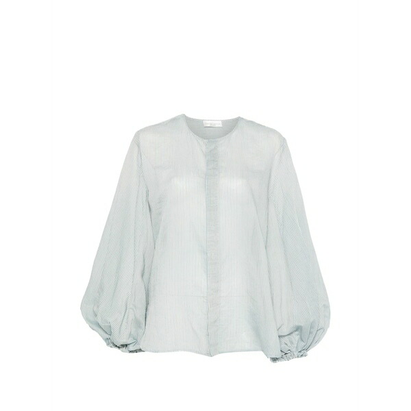 ロベルトコリーナ レディース プルオーバー トップス Striped balloon-sleeve shirts Blue