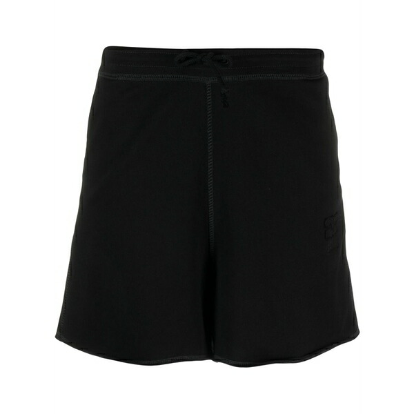 ガニー レディース 心地よいズボン下 ボトムス Logo-patch short shorts  Black
