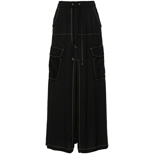 ピンコ レディース スコート ボトムス Gulp contrast-stitching MIDI skirt Black