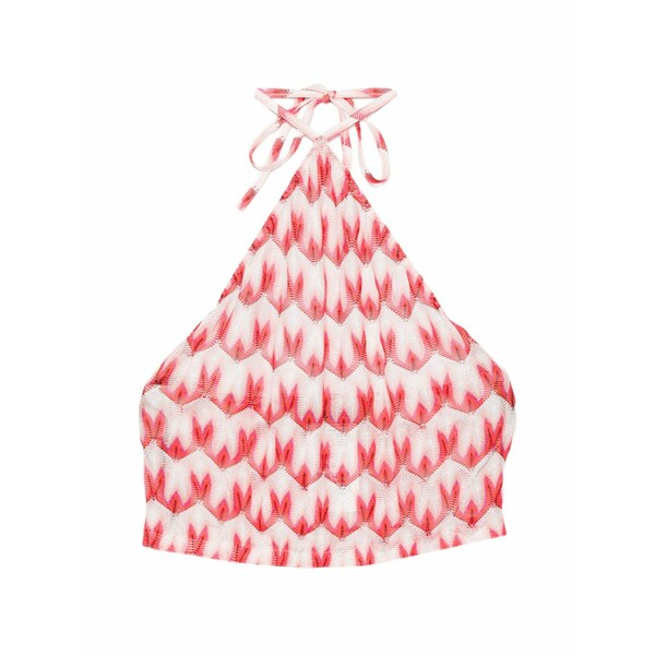 ミッソーニ レディース カットソー トップス Zigzag-knit halterneck top Red