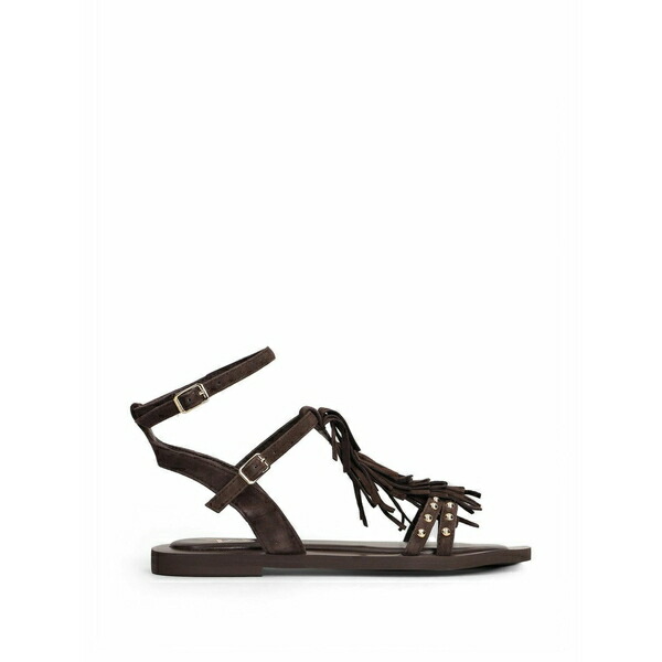 マークエリス レディース サンダル シューズ Fringe-detail flat sandals Brown