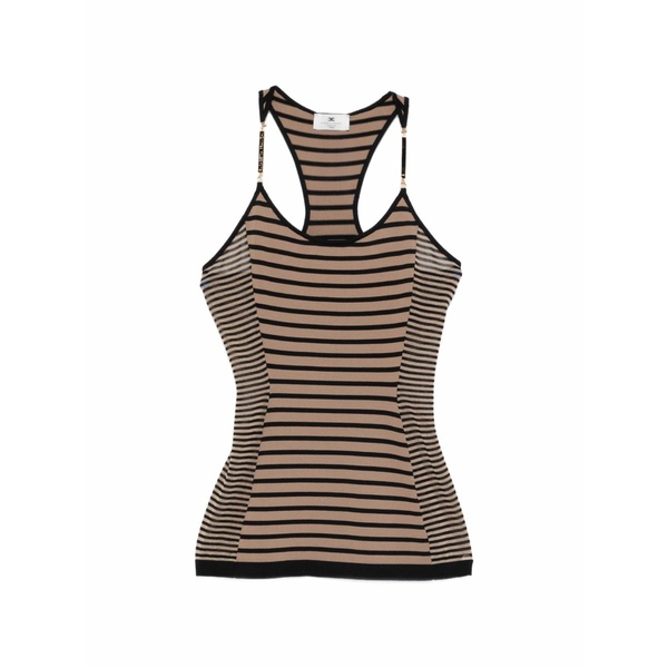 エリザベスフランキ レディース カットソー トップス Striped vest Neutrals