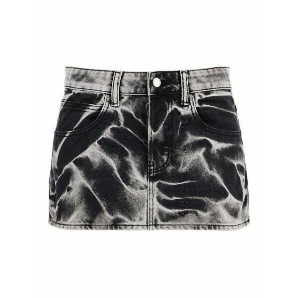 アレキサンダーワン レディース スコート ボトムス Acid-wash denim mini skirt Grey