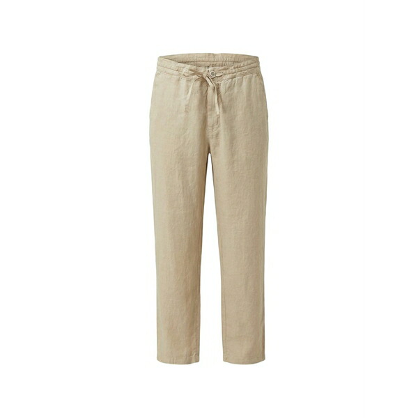 １２０％リノ メンズ 心地好いズボン下 ボトムス Drawstring linen trousers Neutrals