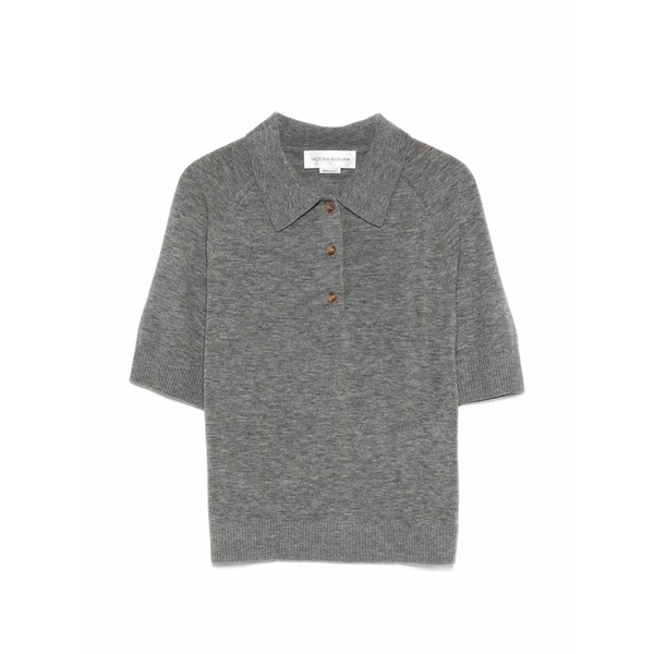 ヴィクトリア ベッカム レディース スポーツシャツ トップス Fine-knit polo shirt Grey