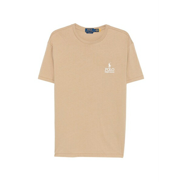 ラルフローレン メンズ ティーシャツ トップス Logo-embroidered t-shirt Neutrals