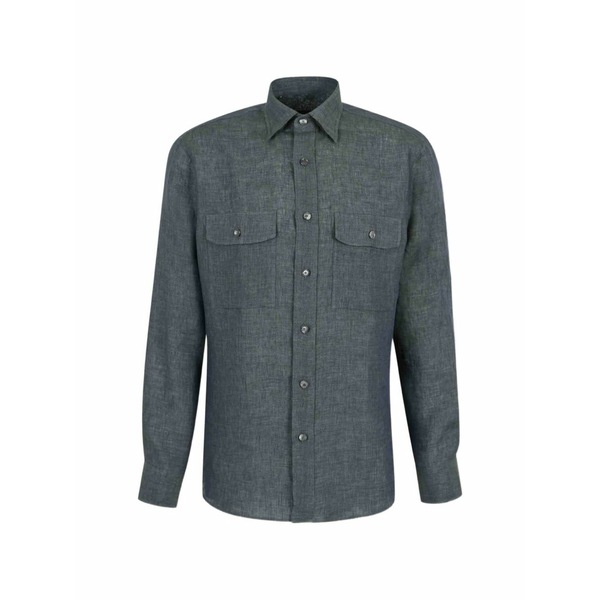 ブリオーニ メンズ プルオーバー トップス Chest-pocket button shirt Green