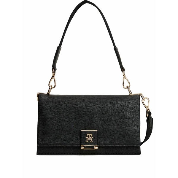 トミー ヒルフィガー レディース ショルダーバッグ バッグ Logo plaque crossbody bag Black|asty