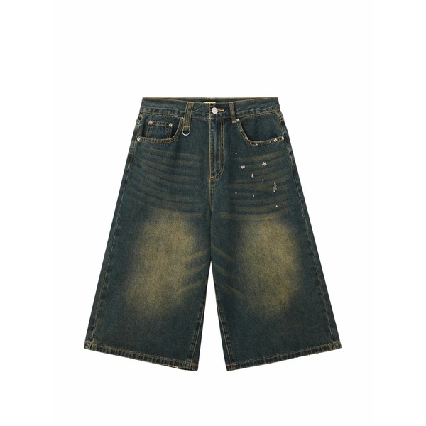 ミニ皮膚軟化剤 レディース 心地好いズボン下 ボトムス Embellished faded shorts Blue