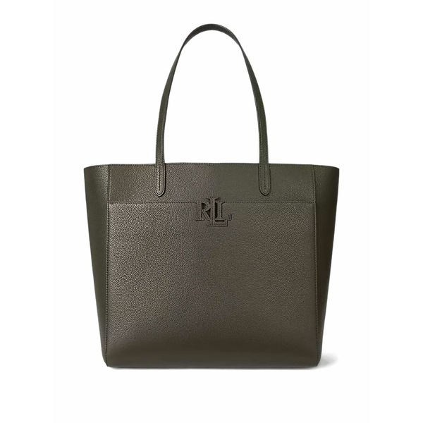 ラルフローレン レディース トートバッグ 御徒面子 Large cameryn logo-embossed tote bag Green