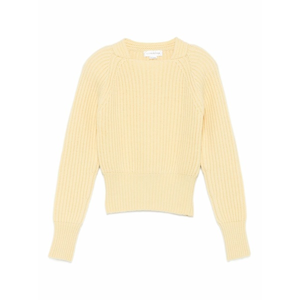 ヴィクトリア ベッカム レディース 編み物\u0026スウェーター アウター Ribbed raglan-sleeve sweater Yellow
