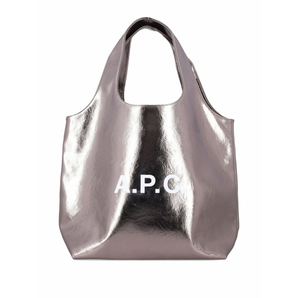 アーペーセー メンズ トートバッグ 御徒面子 Large ninon metallic logo tote bag Gold