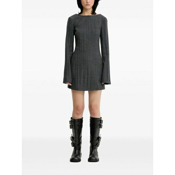 アワーレガシー レディース ワンピース トップス Long-sleeve mini dress Grey|asty