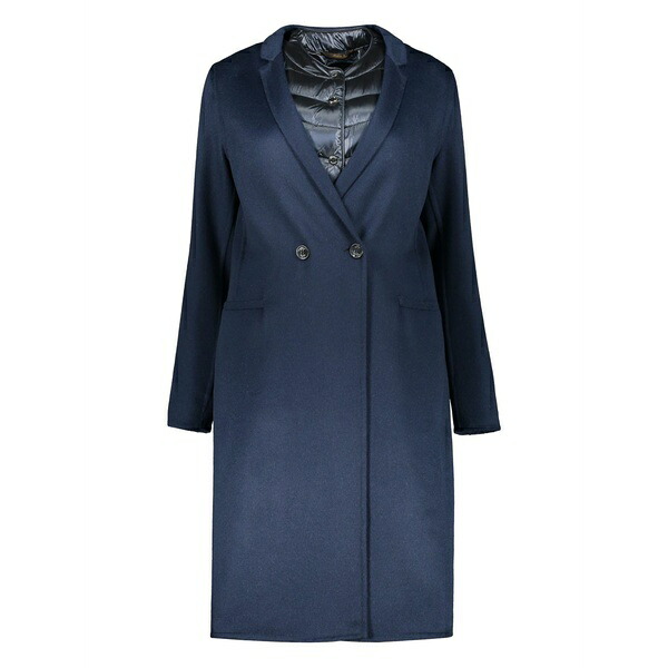 ムーレー レディース 厚地の外套 アウター Double-breasted coat  Blue