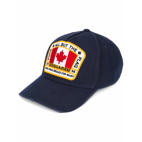 ディースクエアード メンズ 帽子 アクセサリー Canadian flag baseball cap Blue