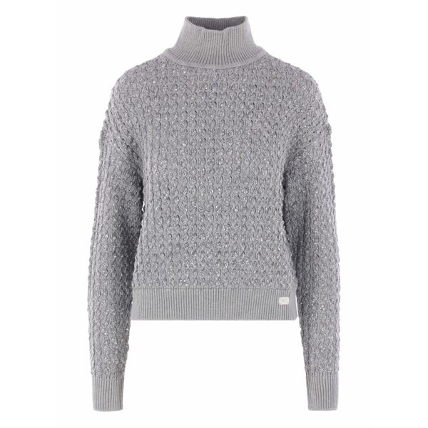 エリザベスフランキ レディース 編み物\u0026スウェーター アウター Sequin-embellished high-neck sweater Grey