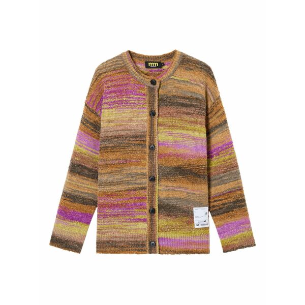 ミニ皮膚軟化剤 レディース ジレー アウター Striped buttoned cardigan Brown