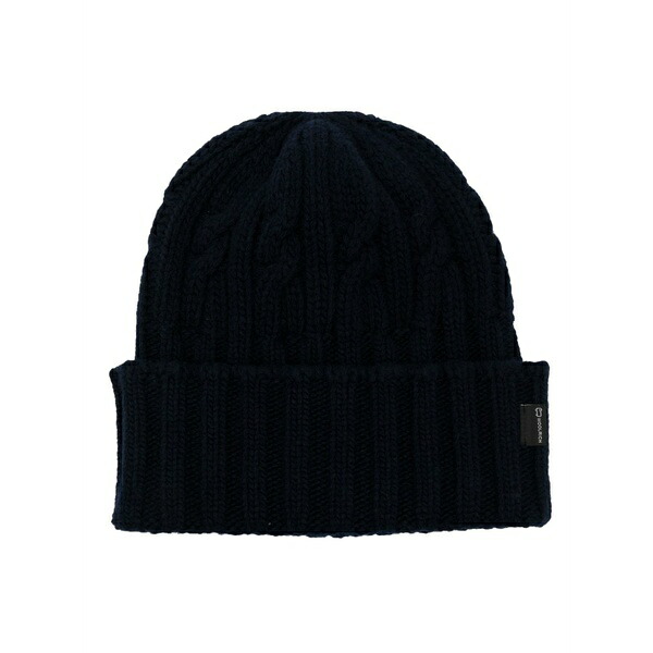 毛糸 分限者 メンズ かぶり笠 付属品 Cable-knit wool beanie Blue