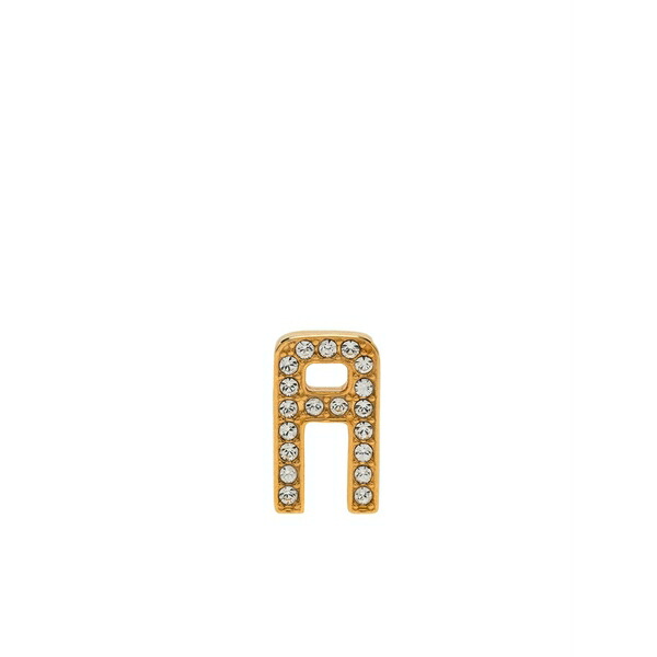 アンブッシュ メンズ ピアス・イヤリング アクセサリー Crystal-embellished logo-plaque earring Gold｜asty