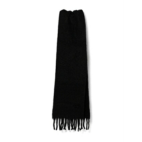 ラスランバジンスキー レディース 消音装置・袈裟・えり巻き 付属品 Logo-embroidered scarf  Black レディースマフラー・ストール-マフラー・スカーフ-バッグ・小物・ブランド雑貨