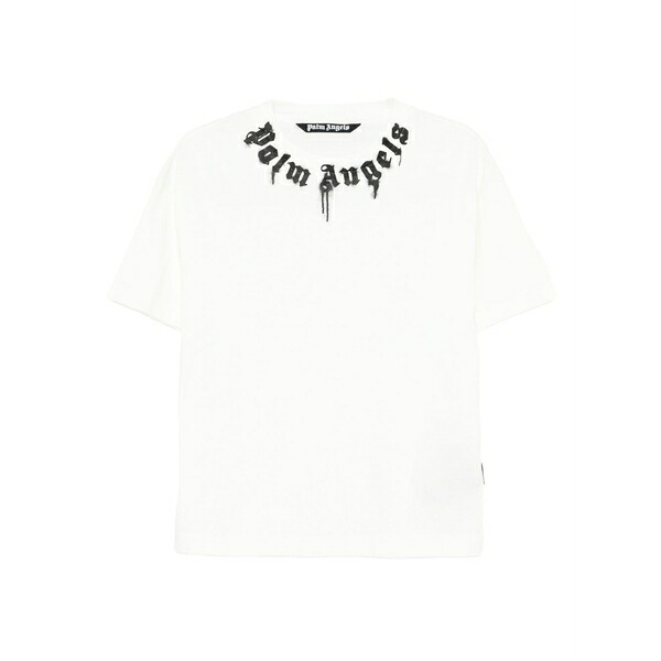 パーム・エンジェルス メンズ Tシャツ トップス Neck-logo cotton t-shirt White｜asty