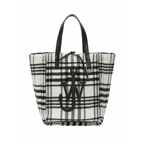 J.W.アンダーソン メンズ トートバッグ 御徒面子 Belt check-print tote bag Black