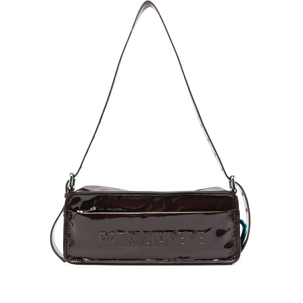 パトリツィア ペペ レディース ショルダーバッグ バッグ Logo-embossed shoulder bag Brown